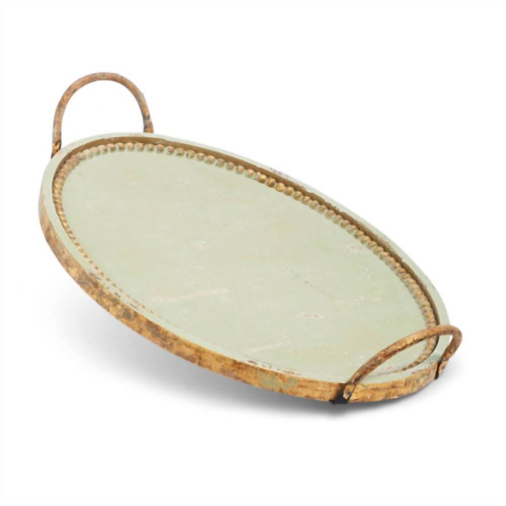 NEW RAZ IMPORTS 19" antique tray in green